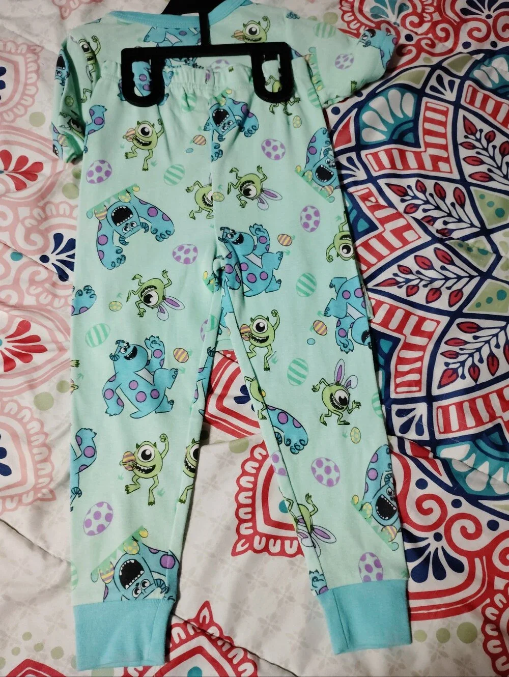 Disney Monsters, Inc. Sulley Mike Wazowski Easter Pajama Set
